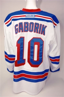 Marian Gaborik Jersey - NY Rangers 2011-2012 Game Worn #10 White Eastern Conference Finals Playoff Jersey vs New Jersey Devils 